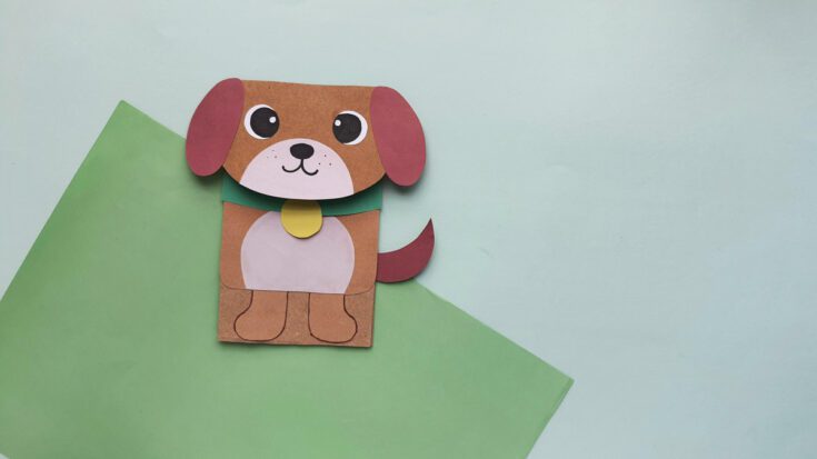 Easy Paper Bag Dog Puppet with Free Template